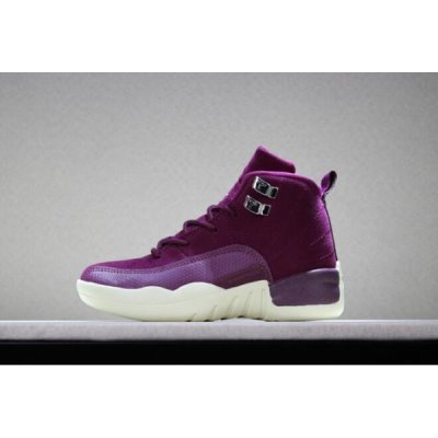 Nike Çocuk Air Jordan 12 Bordo / Metal Gümüş Basketbol Ayakkabısı Türkiye - FUNM7SKL